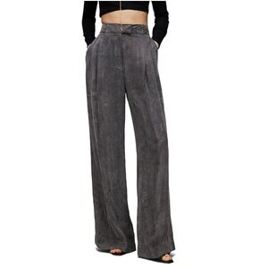 AllSaints Elle Wide Leg High-Waist pants in grey - size UK6/US2